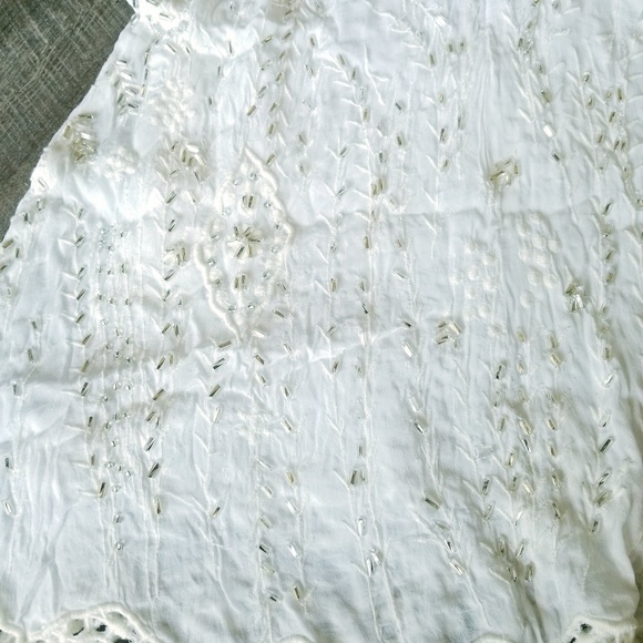 🍒NWOT🍒 FREE PEOPLE VINTAGE BEADED WHITE DRESS - Picture 8 of 8